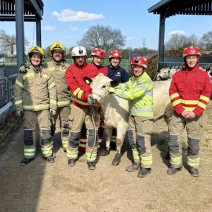 Red Watch from Derbyshire Fire and Rescue Service training at Broomfield Hall